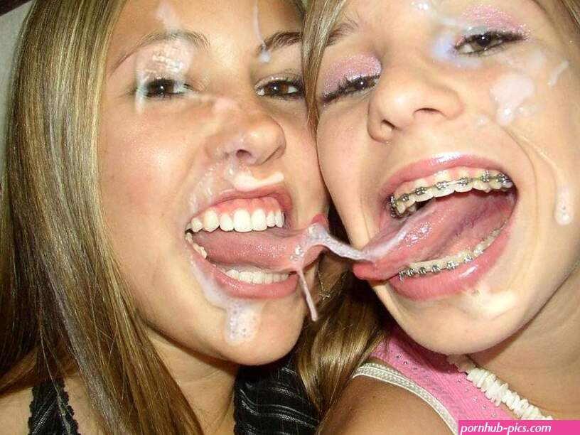 Picture tagged with: Blonde Cumshot 2 girls Facial Tongue