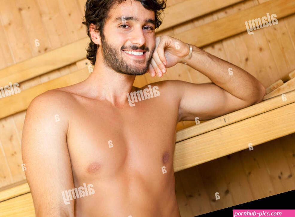 Healthy male in sauna relaxing hi-res stock photography and images