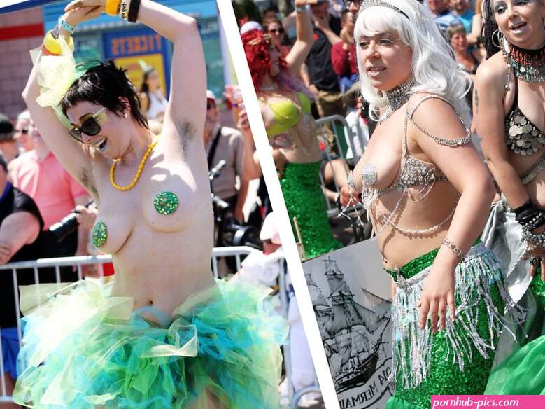 coney island mermaid parade topless mermaids