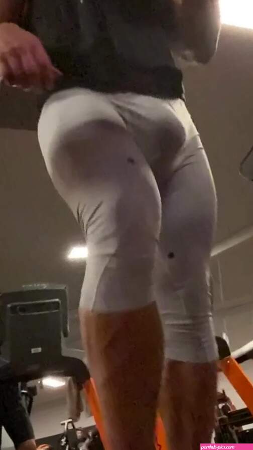 Insanely big bulge jumping in gym