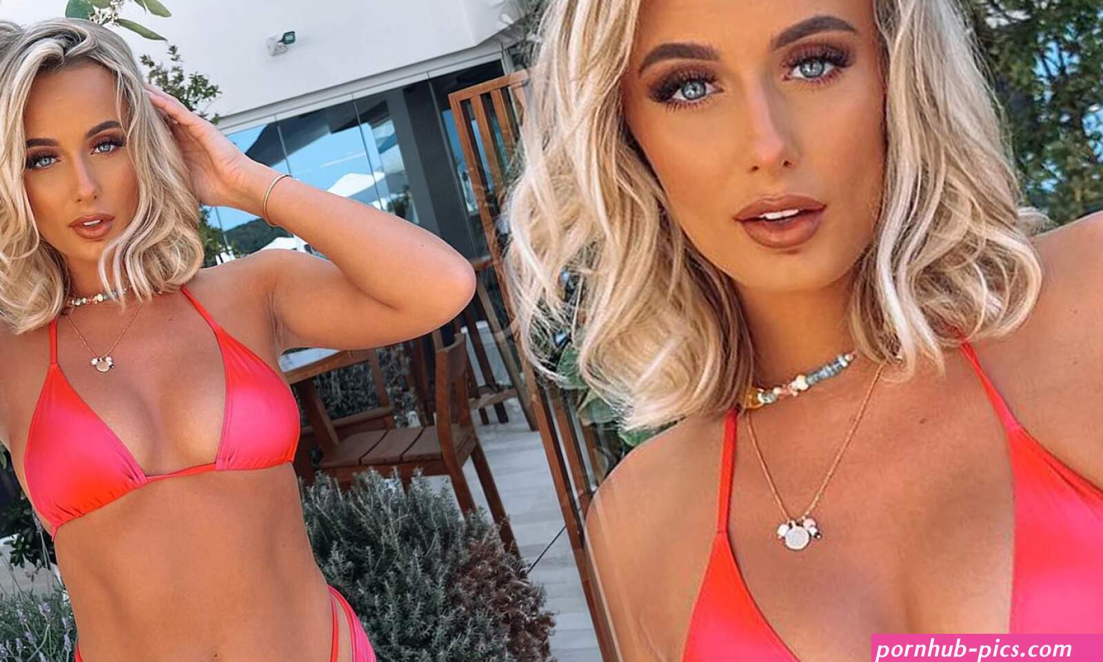 Love Islands Millie Court flaunts her incredible physique in pink string bikini