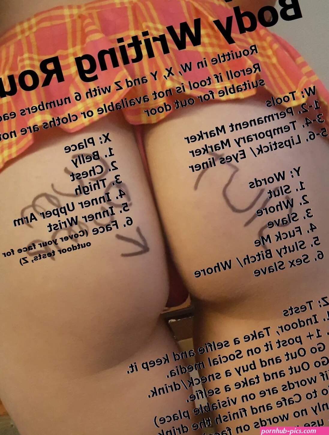 Body writing roulette