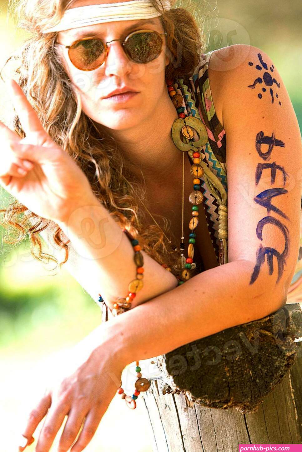 Pretty free hippie girl with vintage photo effect 2122022 Stock Photo at Vecteez