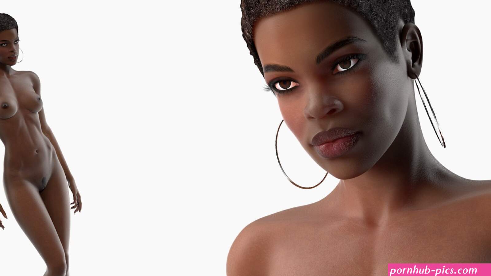 Afro American Woman Nude 3D Model