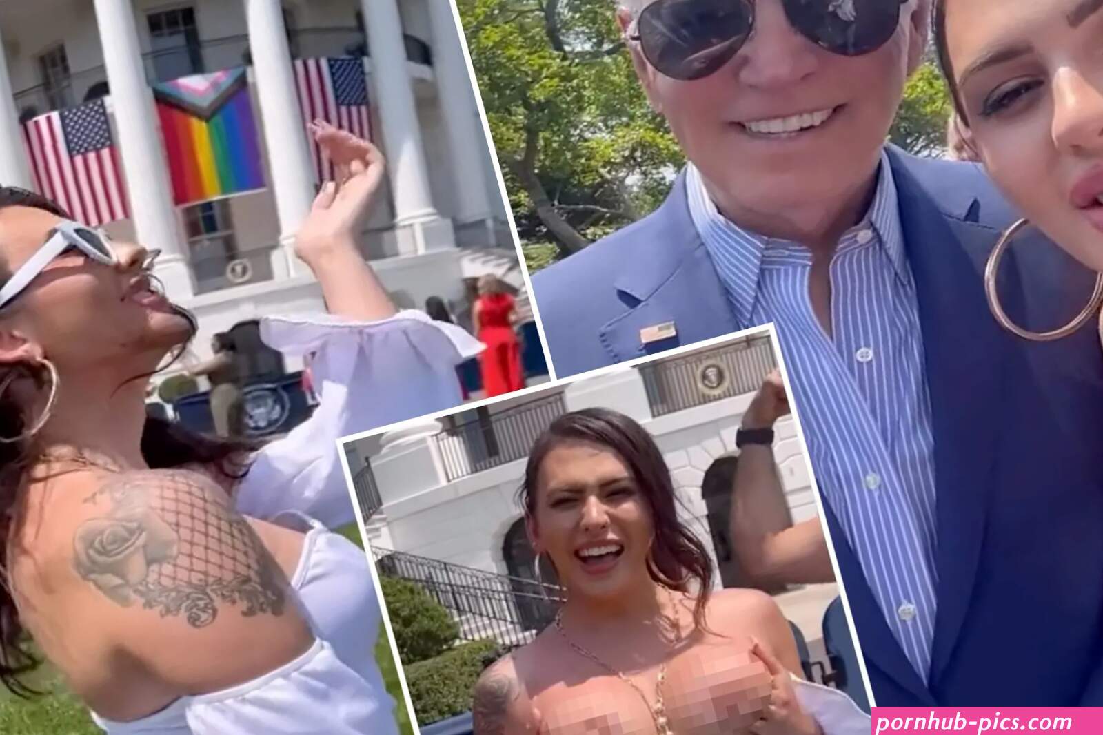 Rose Montoya exposes breasts during White House Pride party after meeting Biden