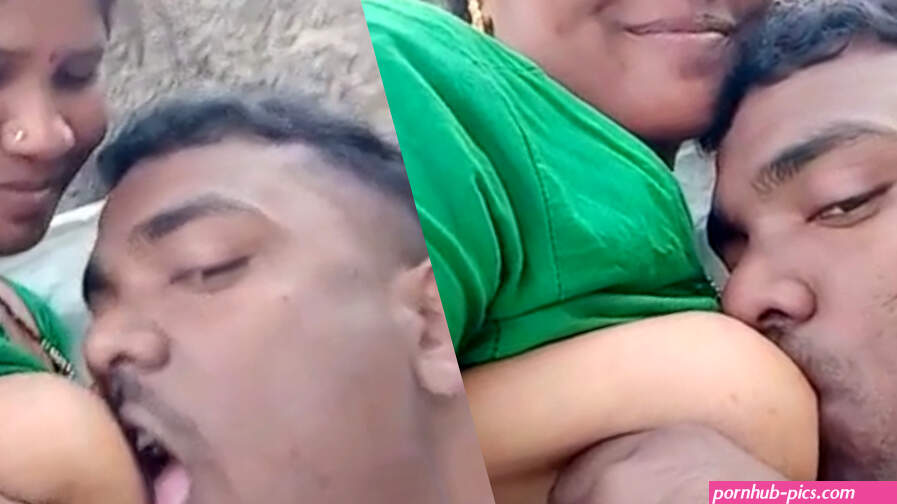 A village bhabhis boobs are sucked out by her hubby in a TikTok video