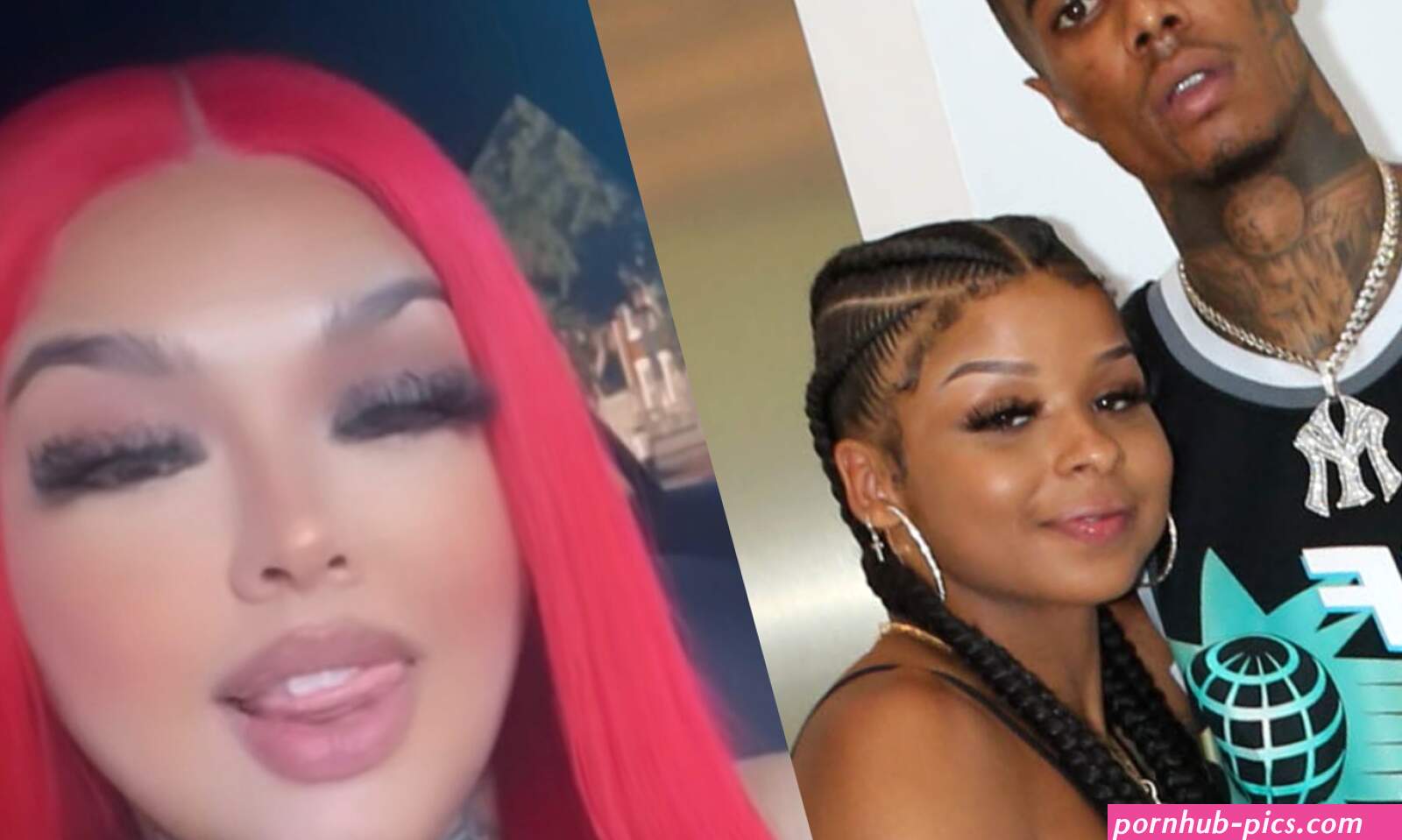 Clip shows Blueface with the childrens mother in the middle of the Chrisean Roc