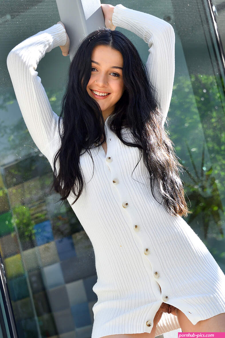 FTV April Teases In Small White Dress And Flashes Her Pussy