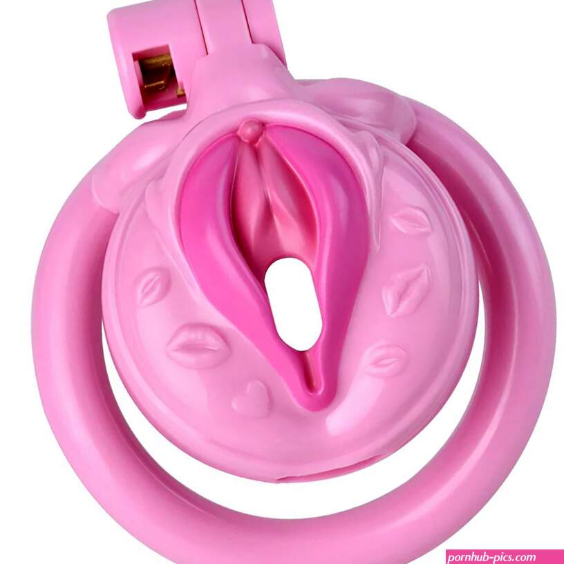 Realistic Pussy Chastity Cage For Sissy Flat CockCage NudePinkBlackWhite