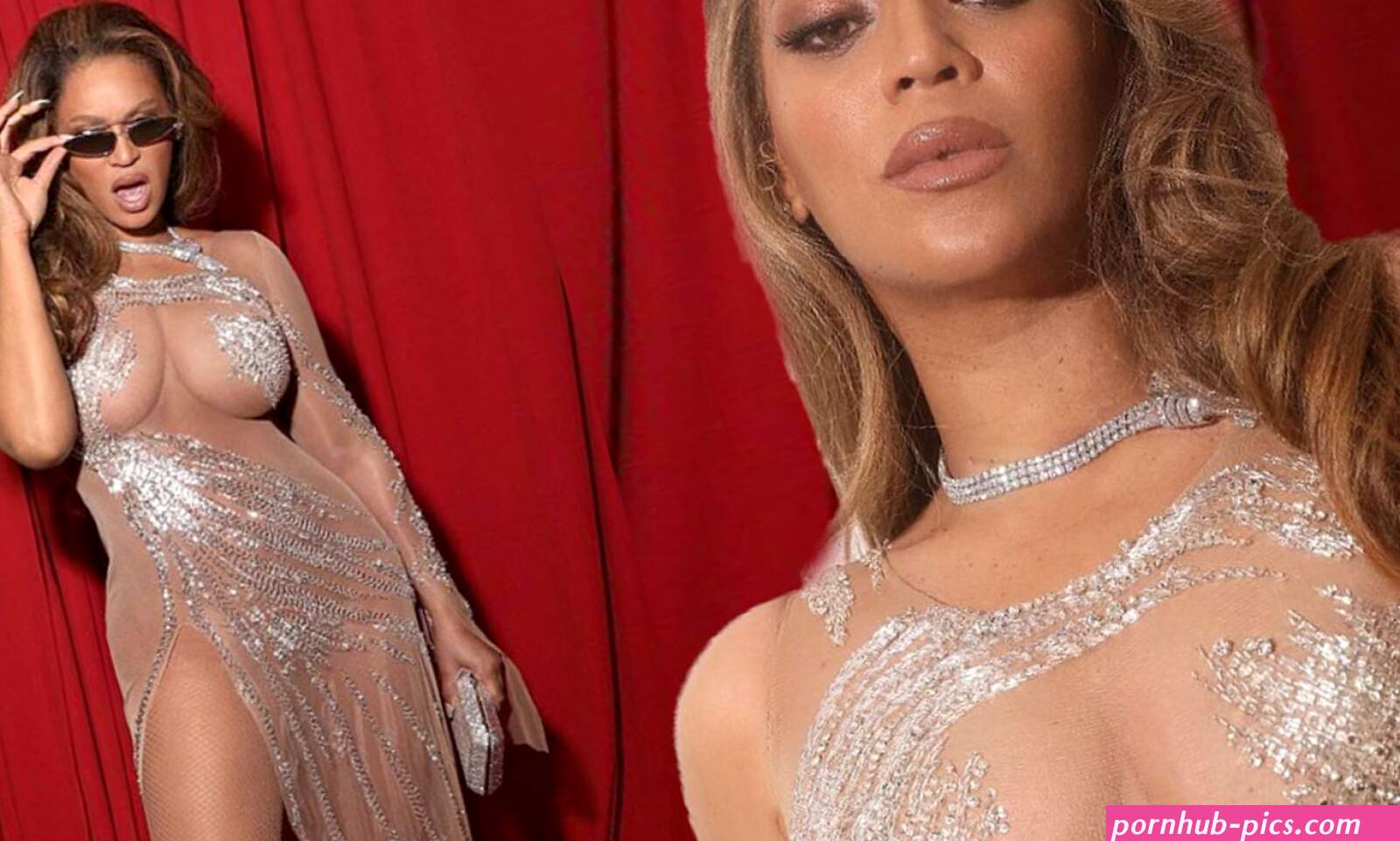 Beyonce wows in VERY racy embellished nude dress