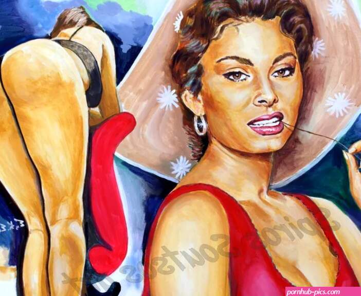 Sohia Loren painting portrait nude