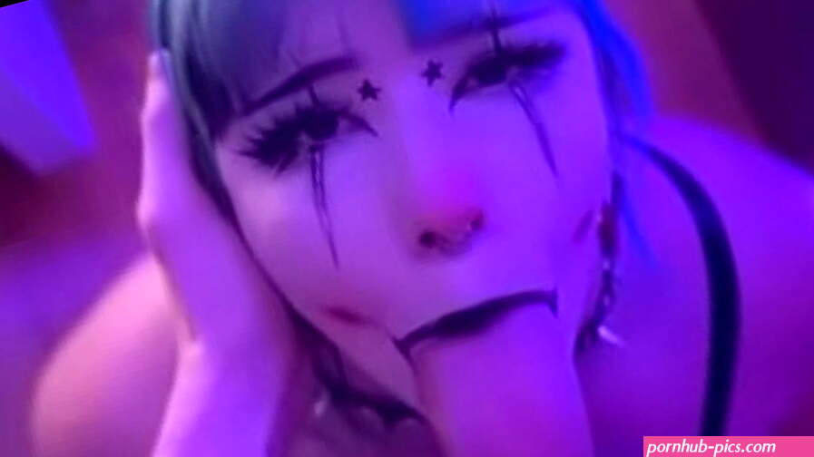 Clown slut throats cock