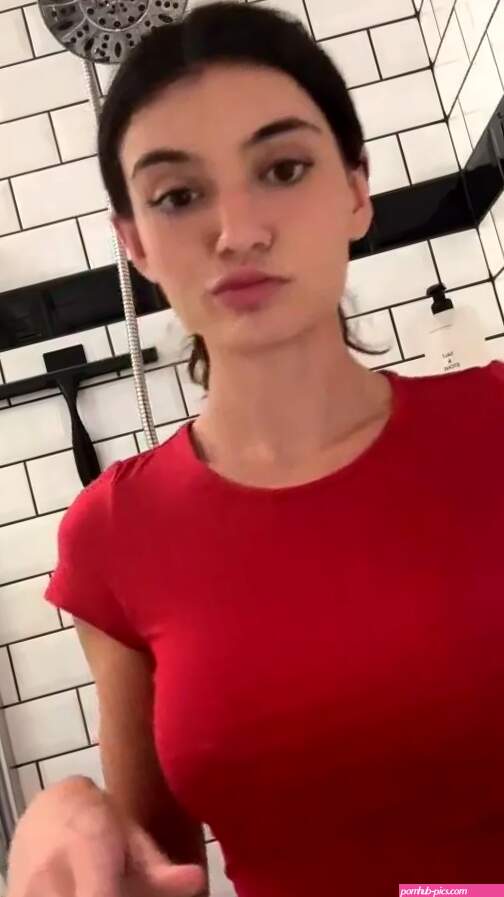 Amira Brie Lusty Brunette Filming herself Getting Naked Shower in Live Onlyfans Video