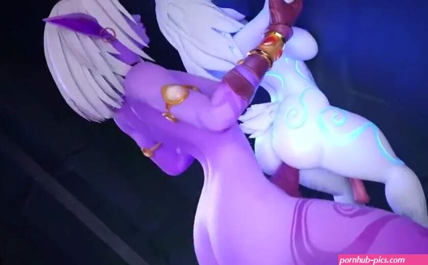 Hermaphroditism Soraka x Lamb of Kindred anal invasion jizz inflation League of Legends 3 dimensional cartoon loop with sound