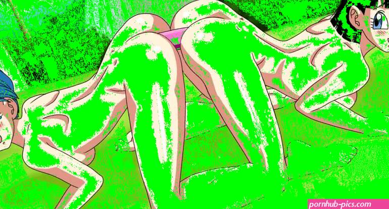 foxybulma bulma videl dragon ball dragon ball super animated animated gif 2girls all fours anal ass ass-to-ass back bare shoulders barefoot black hair blue eyes blue hair blush breasts dildo double dildo