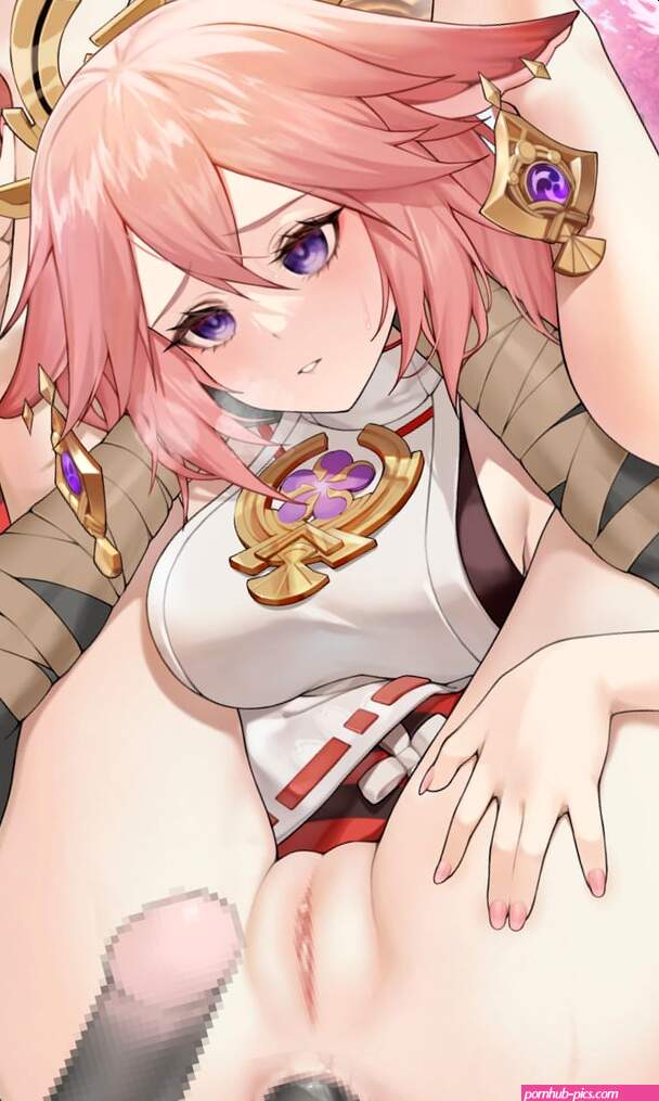 yae miko and hilichurl genshin impact drawn by hyouuma