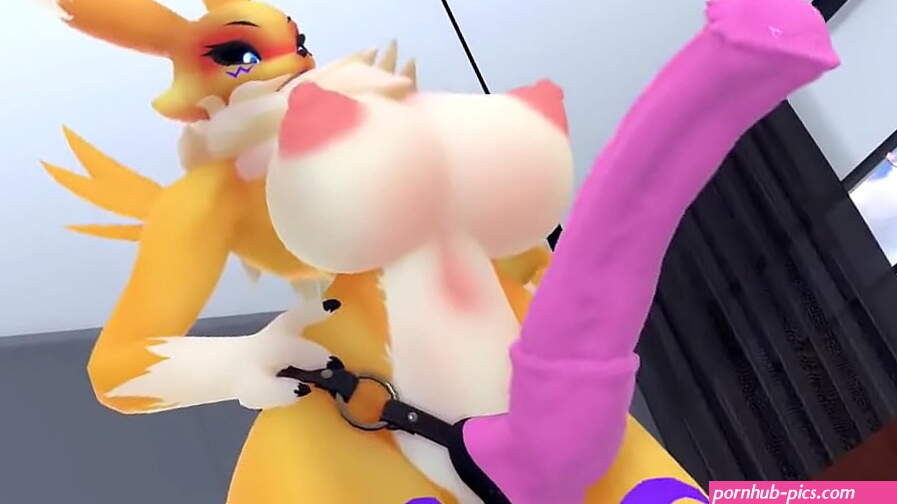 Renamon comendo femboy strapon