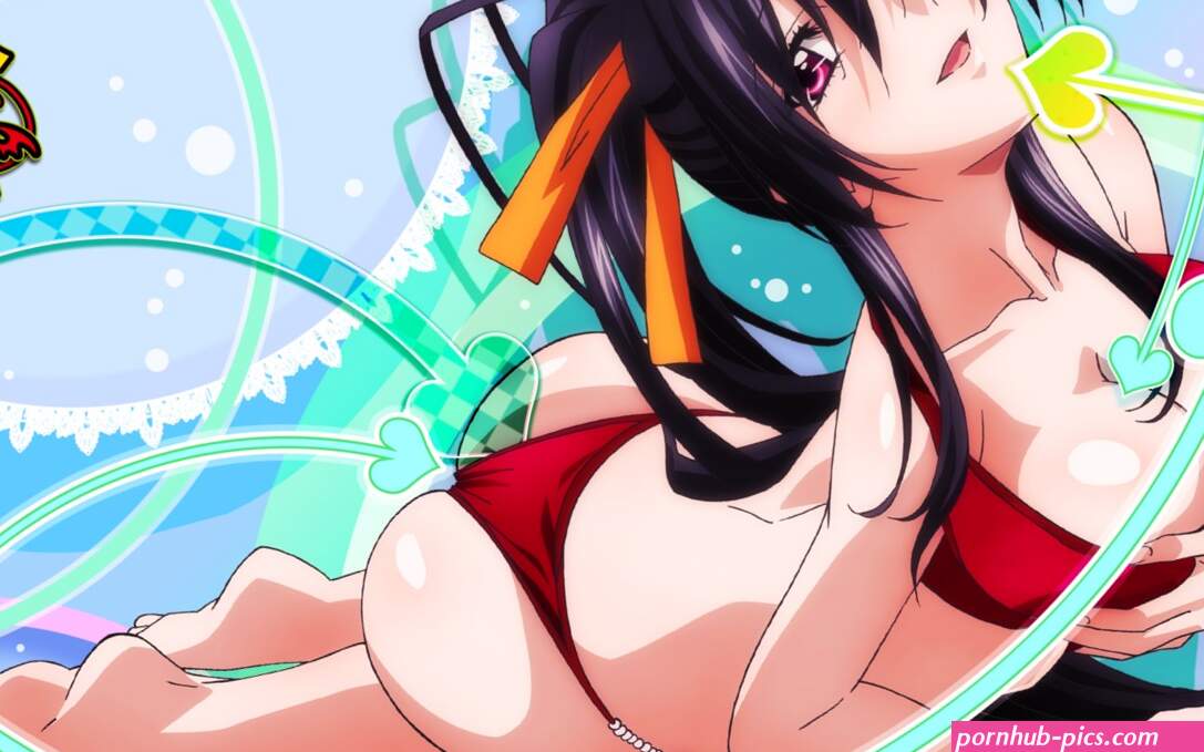 highschool dxd himejima akeno ass bikini breast hold cleavage swimsuits wallpaper