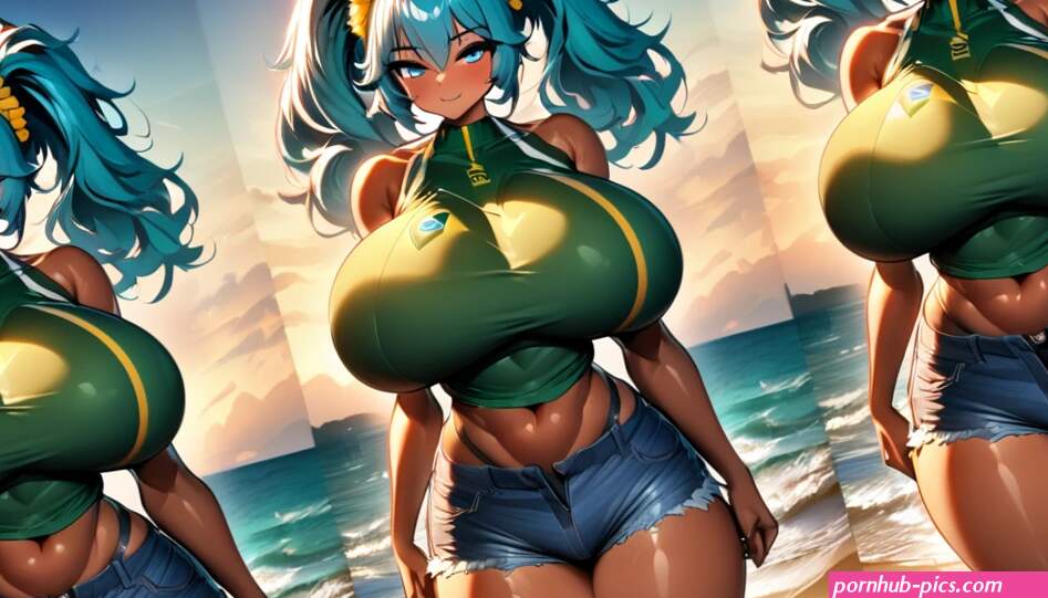 Jolyne cujoh 1girl bimbo long hair puffy lips painted green lips