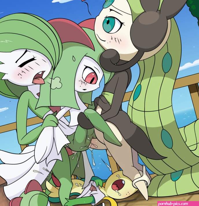 tricksta gardevoir kirlia meloetta meloetta aria ralts snivy creatures company game freak nintendo pokemon highres 2girls 3futa anal bad anatomy blue eyes blush closed eyes color connection double penetration flat chest freckles