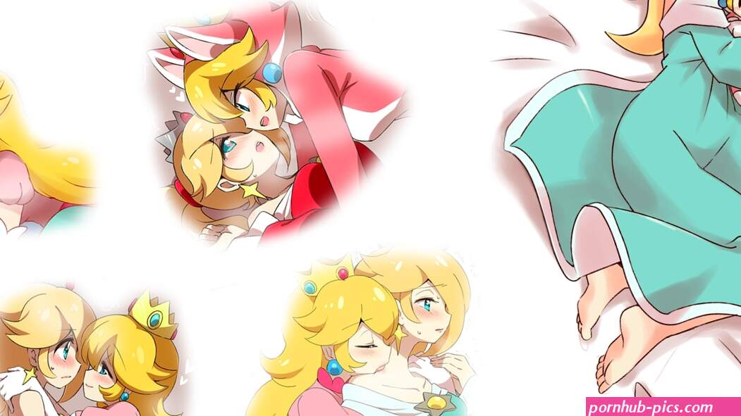2girls blonde hair doll eromame nintendo princess peach rosalina shoujo ai super mario third-party edit