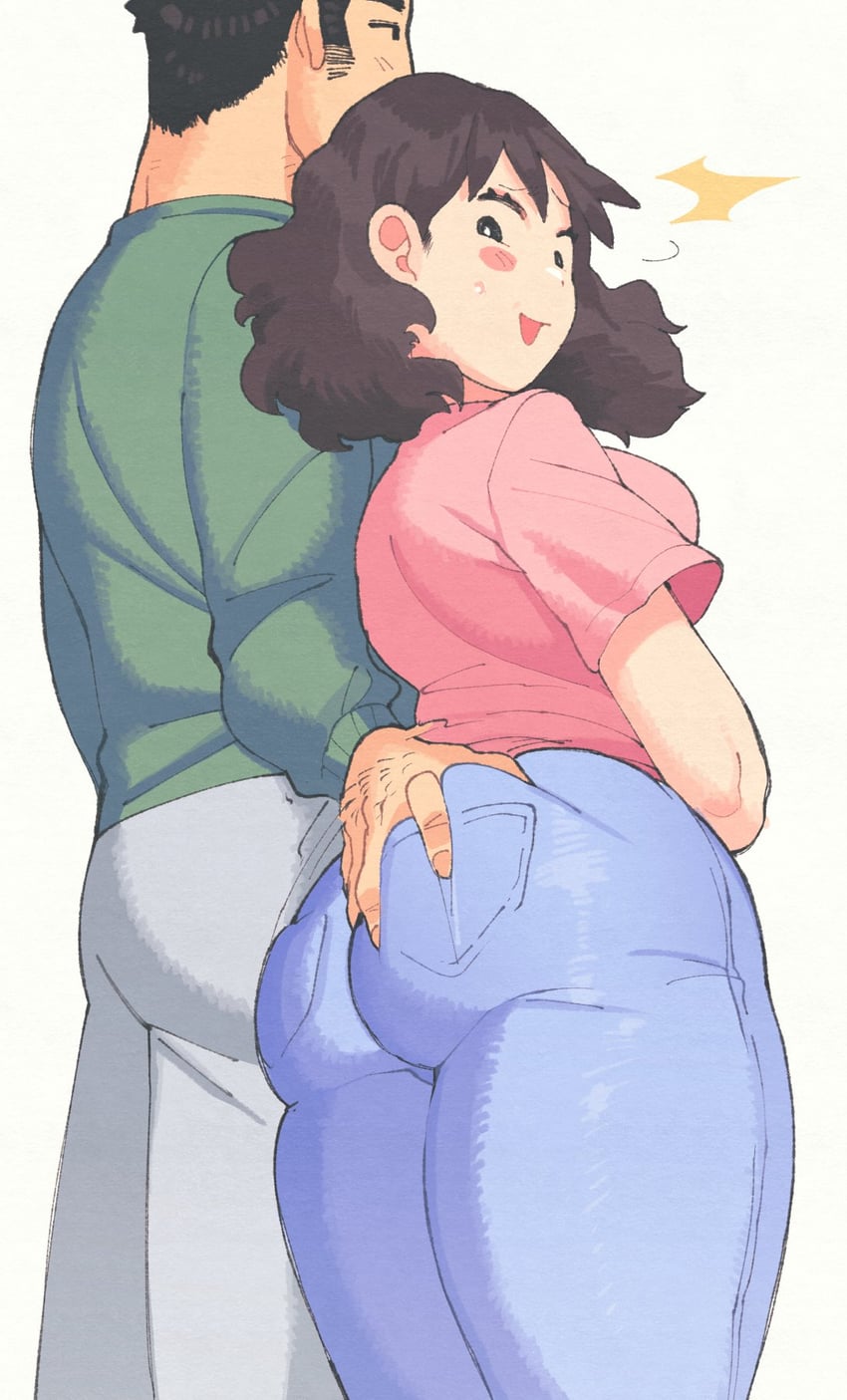 nohara misae and nohara hiroshi crayon shin-chan drawn by inkerton-kun