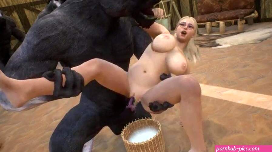 Busty bitch gets milk from p