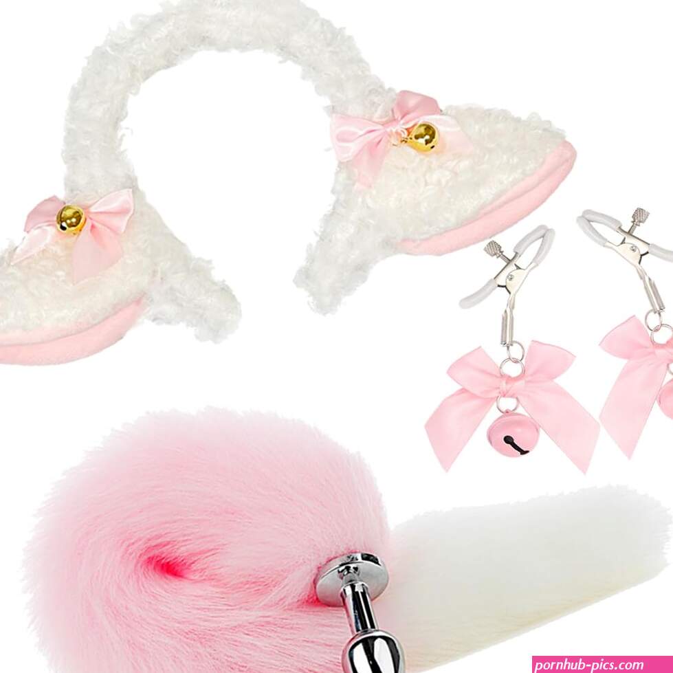 : Lamb Ear Hair Band Fox Anales Plug Tail Anal Butt Set Animal Cosplay Costume Adjustable Nipple Clip Set 3PCS : Health Household