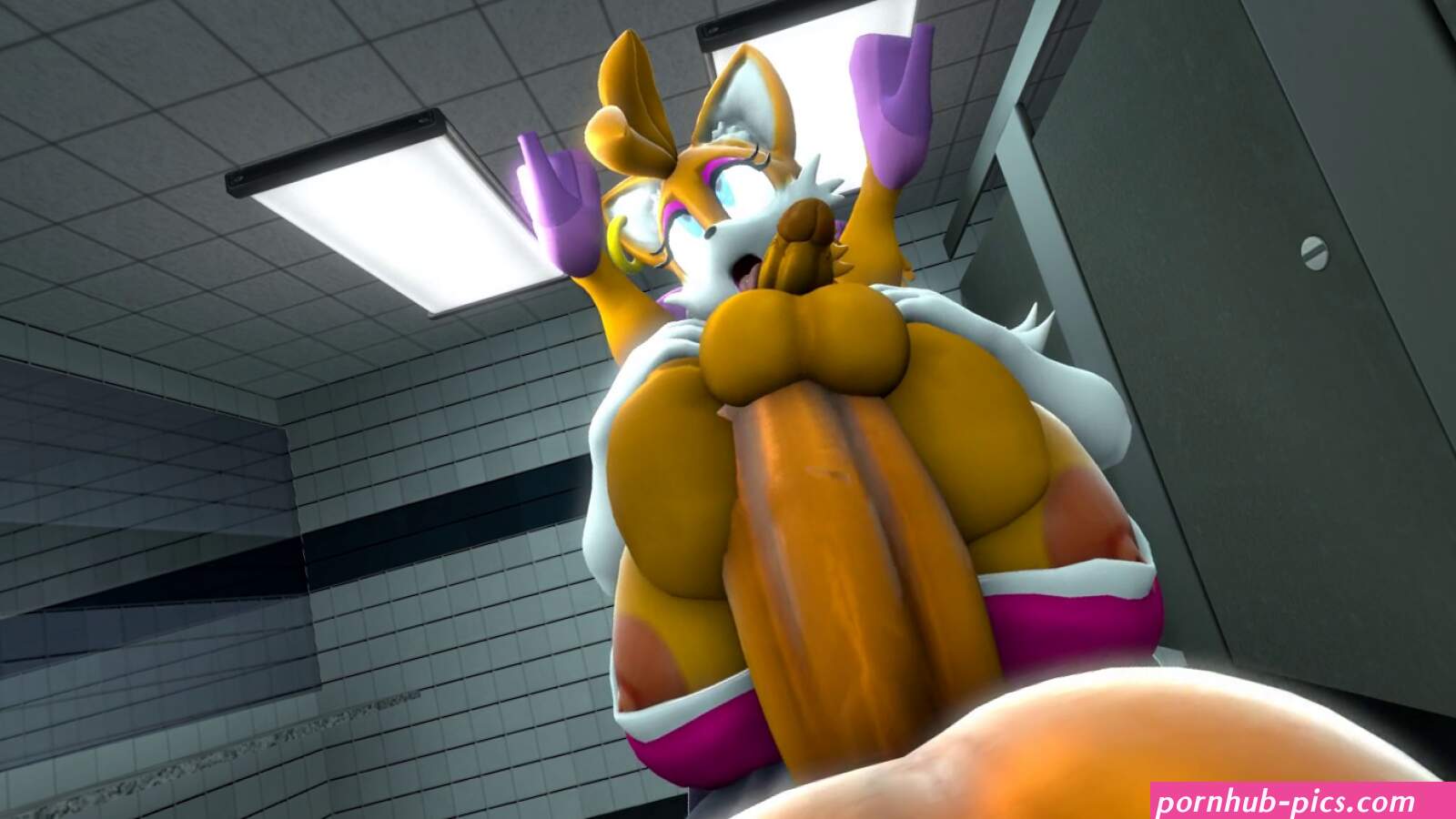 Hyper Futa Rouge the Bat Fucks Femboy Tails Ass