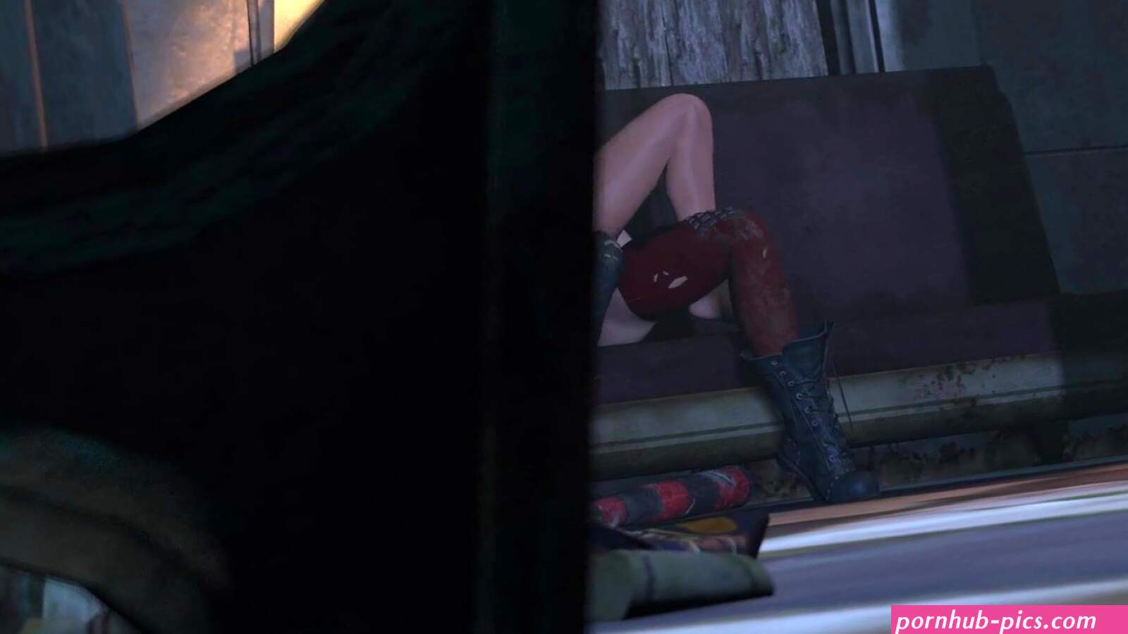 Lara Croft against futanari Harley Quinn