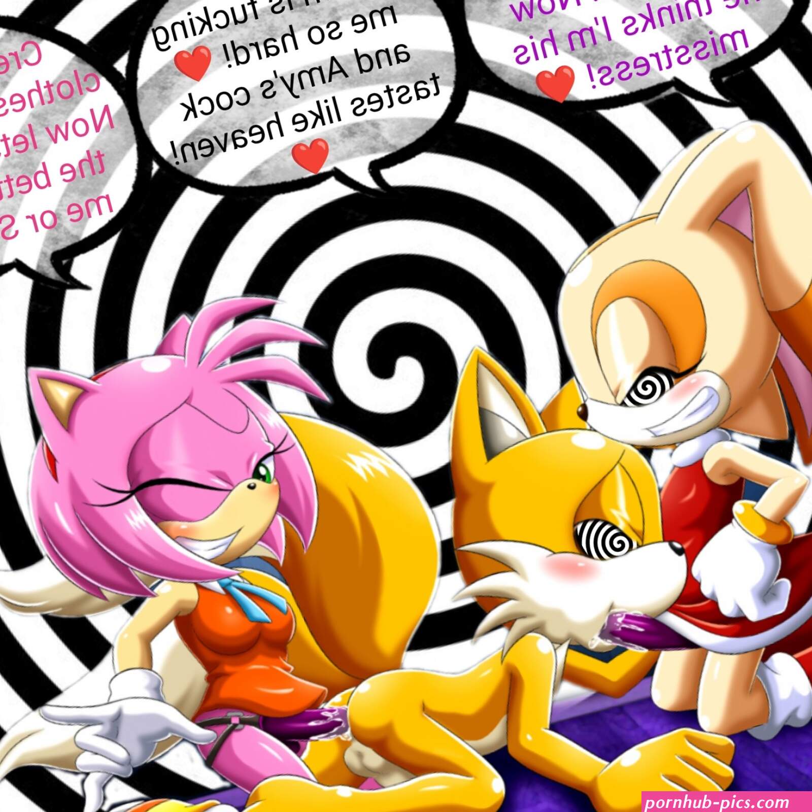 Haigure Slave on X: Everyone is 18 Amy brought Cream Sonic and Tails as sex slaves of Vanilla! Now Amy gets to have some fun! However it seems Vanilla also plans to