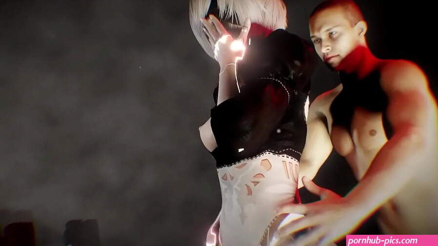 YoRHa 2B Sex Robot in BDSM sex Show