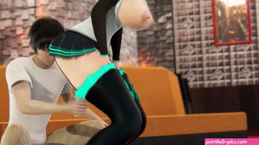 Miku gets her boobs massaged her ass licking and a big dildo in her pussy. watch online