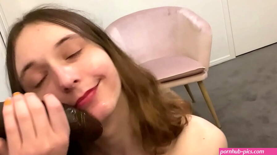 Trans Girl Sucks Huge Dildo