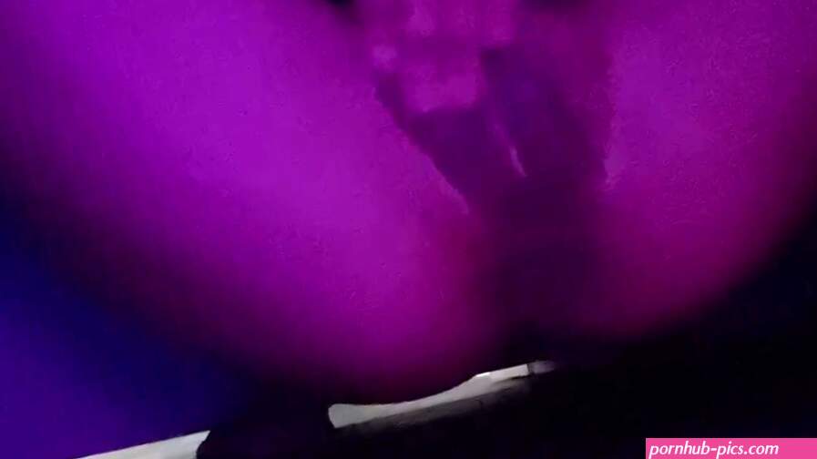 Sexy Ebony Plays In LED Lights