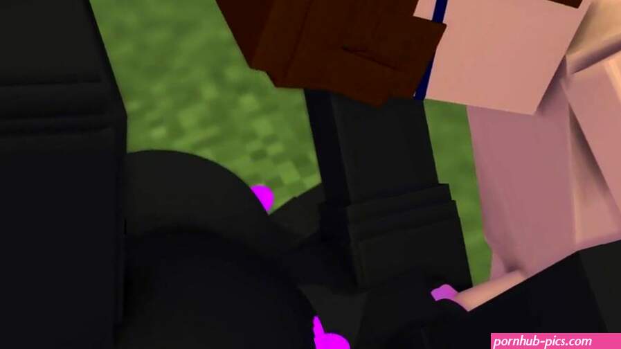 Enderwoman takes 3D Minecraft cum from villager