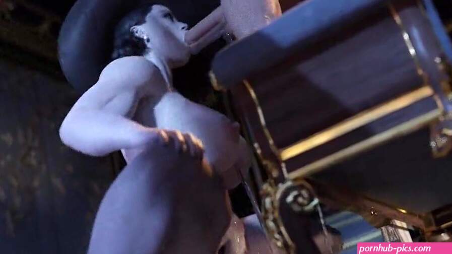 Dimitrescu Shoveling Ethans 3D Cock Down Her Throat