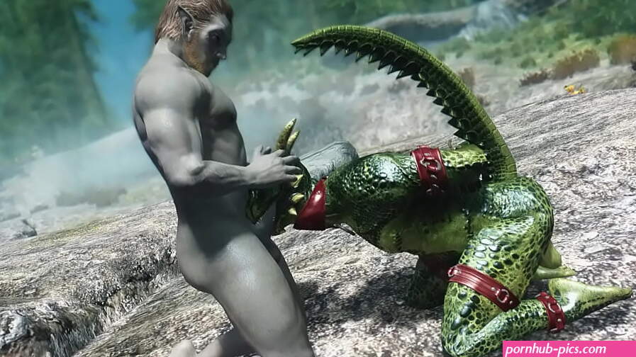 Argonian gay bitch and his master