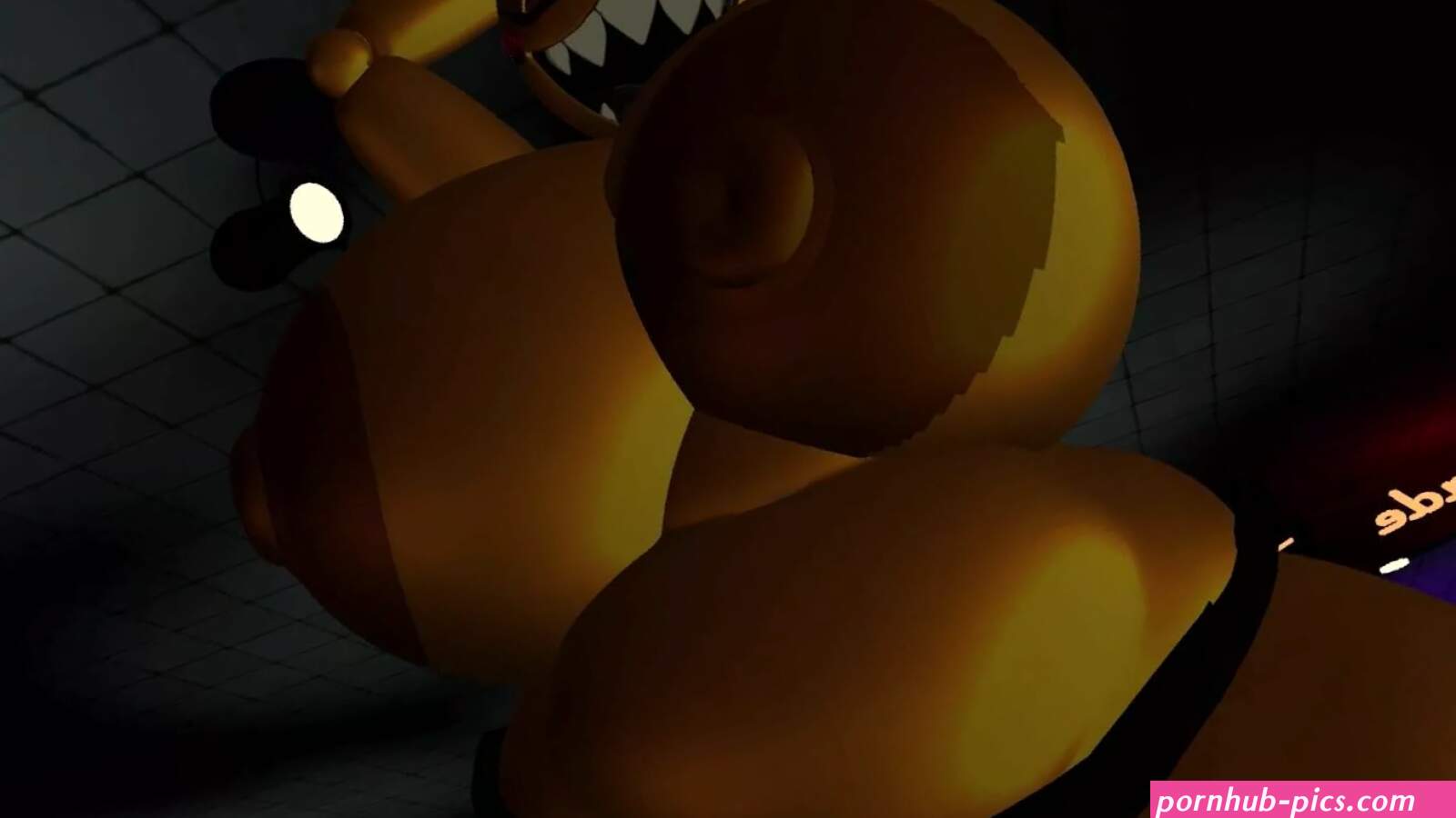 Free hanging hyper toy chica tits