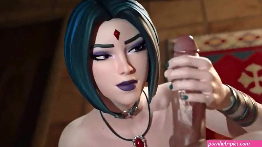 Raven handjob and blowjob facial