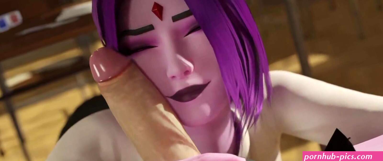 Raven afterclass blowjob Teen Titans