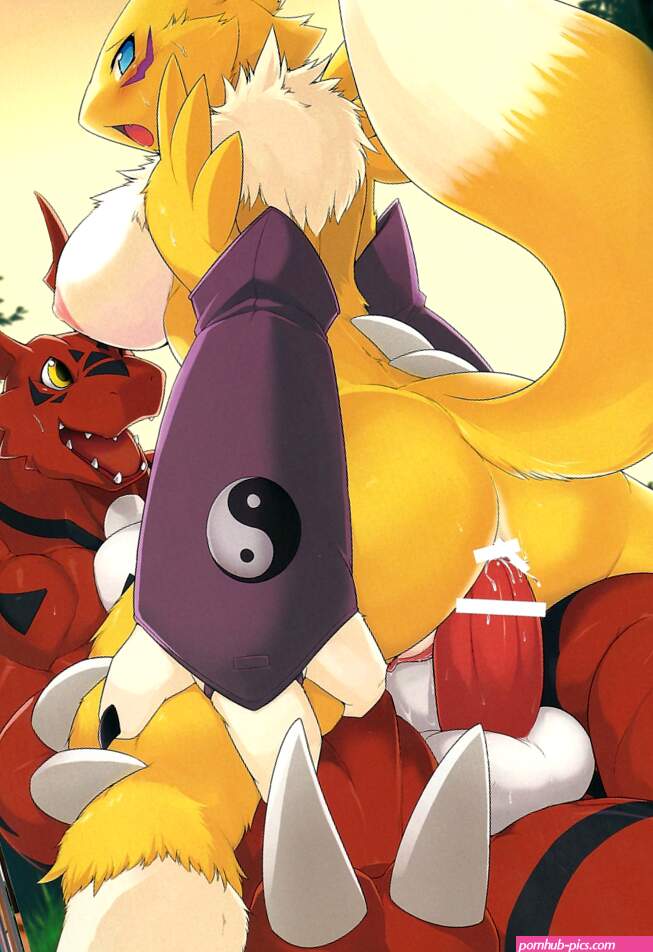 guilmon renamon digimon artist request highres 10s 2011 arm guards ass blue eyes breasts censored claws cowgirl position cum cum in pussy digimon creature fangs furry girl on top large breasts nipples