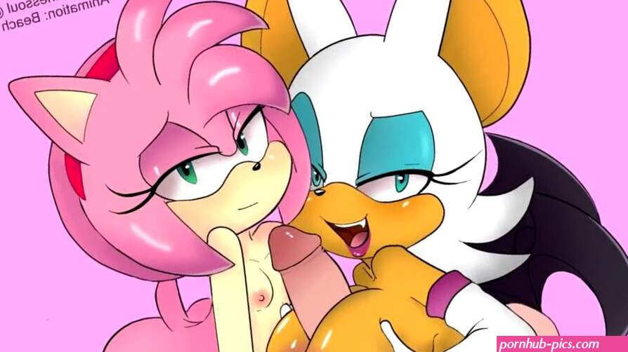 Rouge the Bat titfuck while Amy Rose Watches