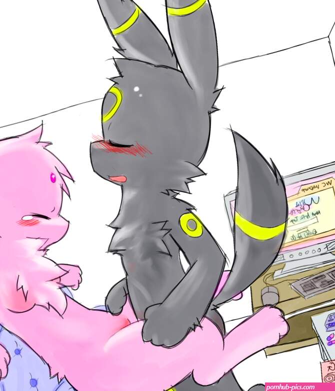espeon umbreon creatures company game freak nintendo pokemon tagme blush computer cum furry gen 2 pokemon monster nude nude in front of computer pokemon creature sex text focus
