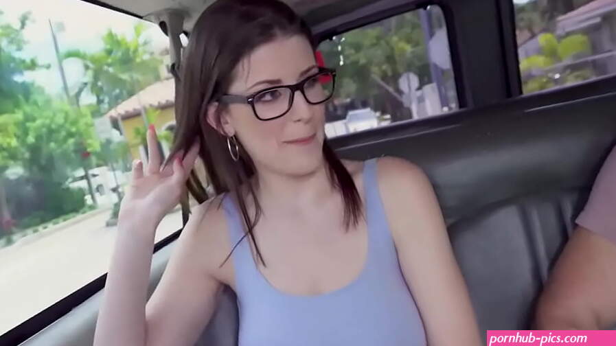 Innocent nerdy teen with glasses pussy pounded in the van