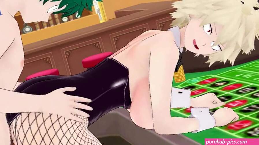 Mitsuki Bakugo and Izuku Midoriya have intense sex in a casino.