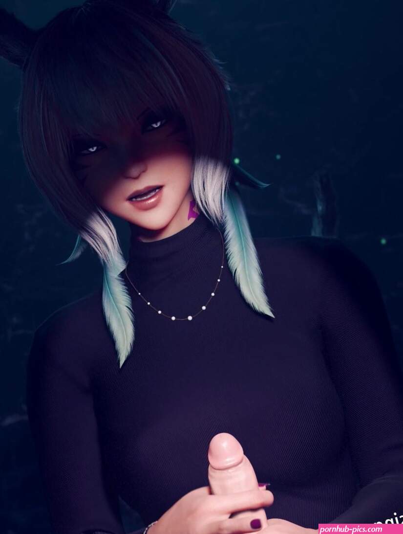 3D Furry Babe Yshtola Rubbing her Finger on Head Till You Cum