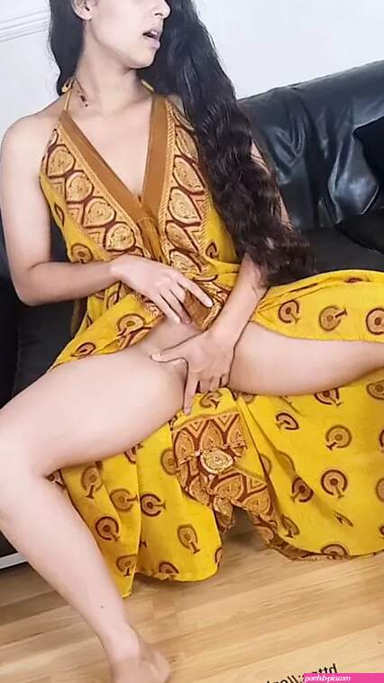 18 Year Old Mirabella Estella is Fingering Her Tight Pussy: Upskirt Female Masturbation Porn