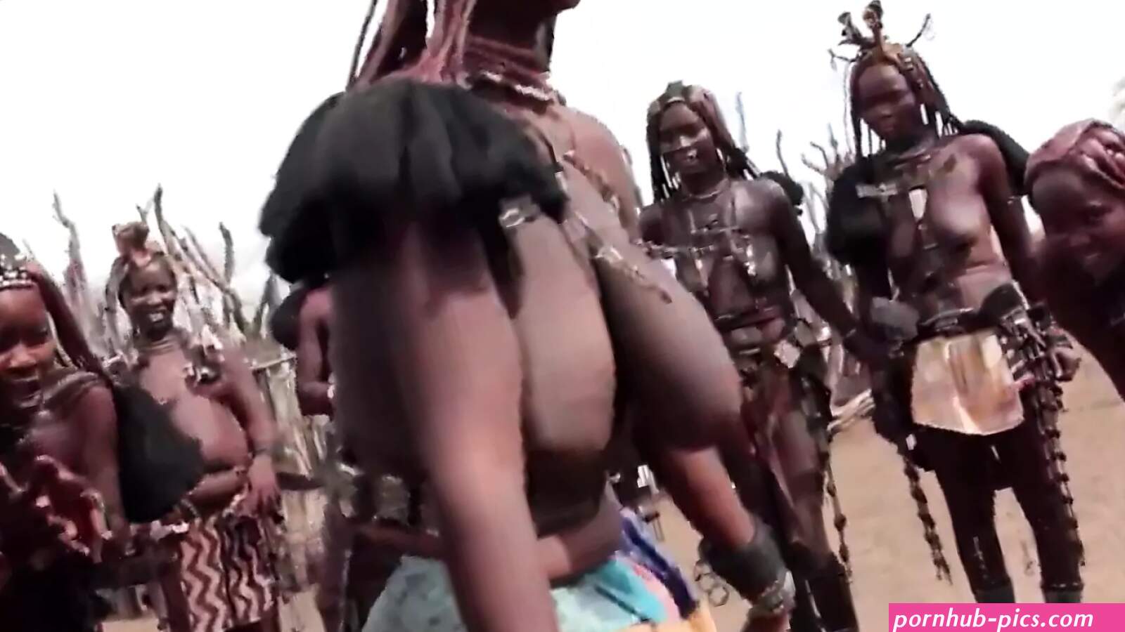 African Himba Women Dance and Swing Their Saggy Tits Around: Black Porn