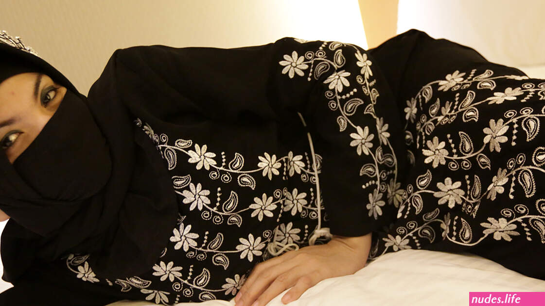 Porn image of skinny fully clothed voyeur black hair anal gape hijab black created by AI